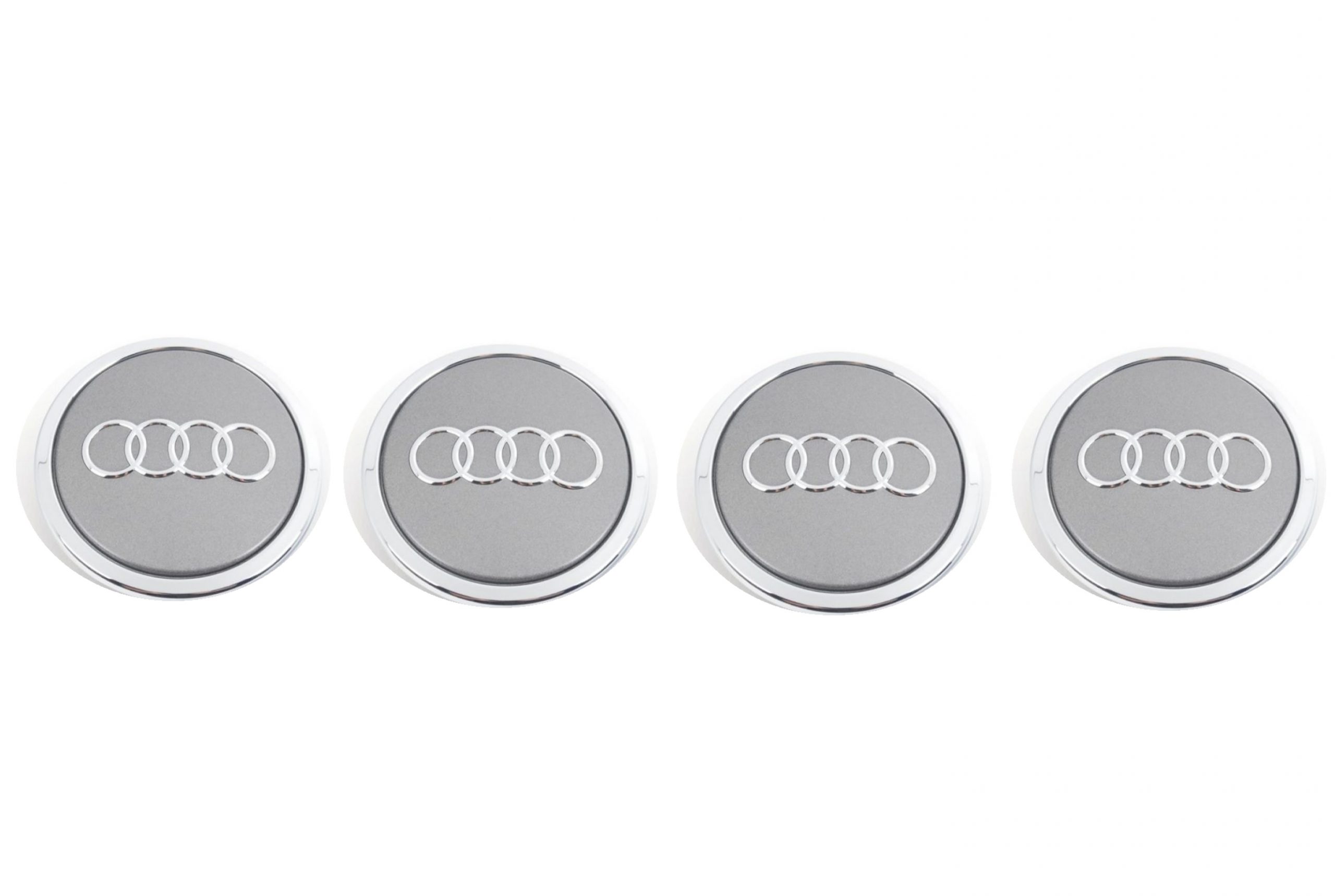 4 Cache gris Jante moyeux caps emblème Audi A1 A3 A4 RS4 RS A5 A6 A8 TT Q3 Q5 Q7 