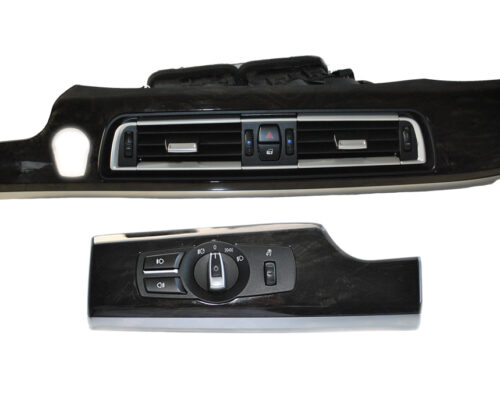 OE UŻYWANA OSŁONA DESKI ROZDZIELCZEJ LISTWA STRUKTURA DREWNA NAWIEW KRATKA POWIETRZA PANEL ŚWIATEŁ BMW 7 F01 F02 LCI 9232145  9192744