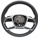 NUOVO VOLANTE ORIGINALE RISCALDATO DSG PELLE NERA MULTIFUNZIONE AUDI A8 A6 A7 Q7 Q8 E-TRON 4N0419508 4KE419091A